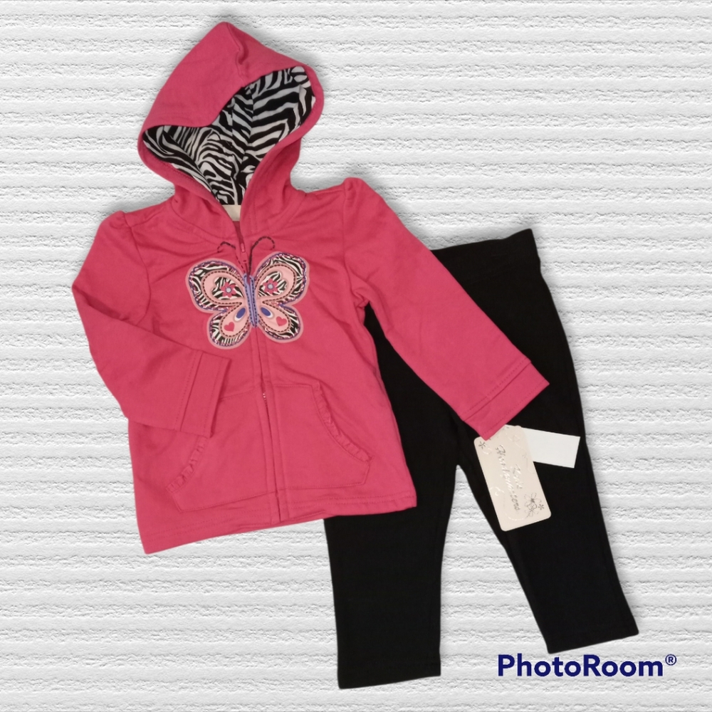 KIDS HEADQUARTERS Baby Girls Hoodie 2pc Sweatpant Set